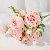 30cm Pink Peony Silk Bouquet